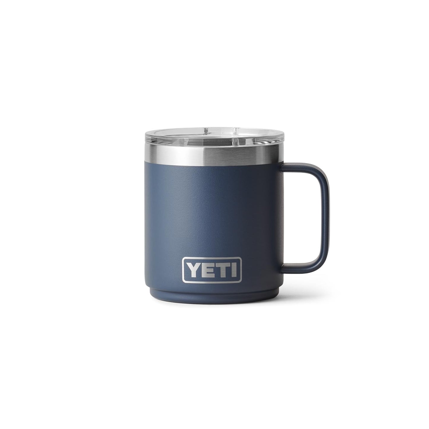YETI Rambler 10 oz Ceramic Lined Stackable Mug, Vacuum Insulated, Stainless Steel with MagSlider Lid, Navy