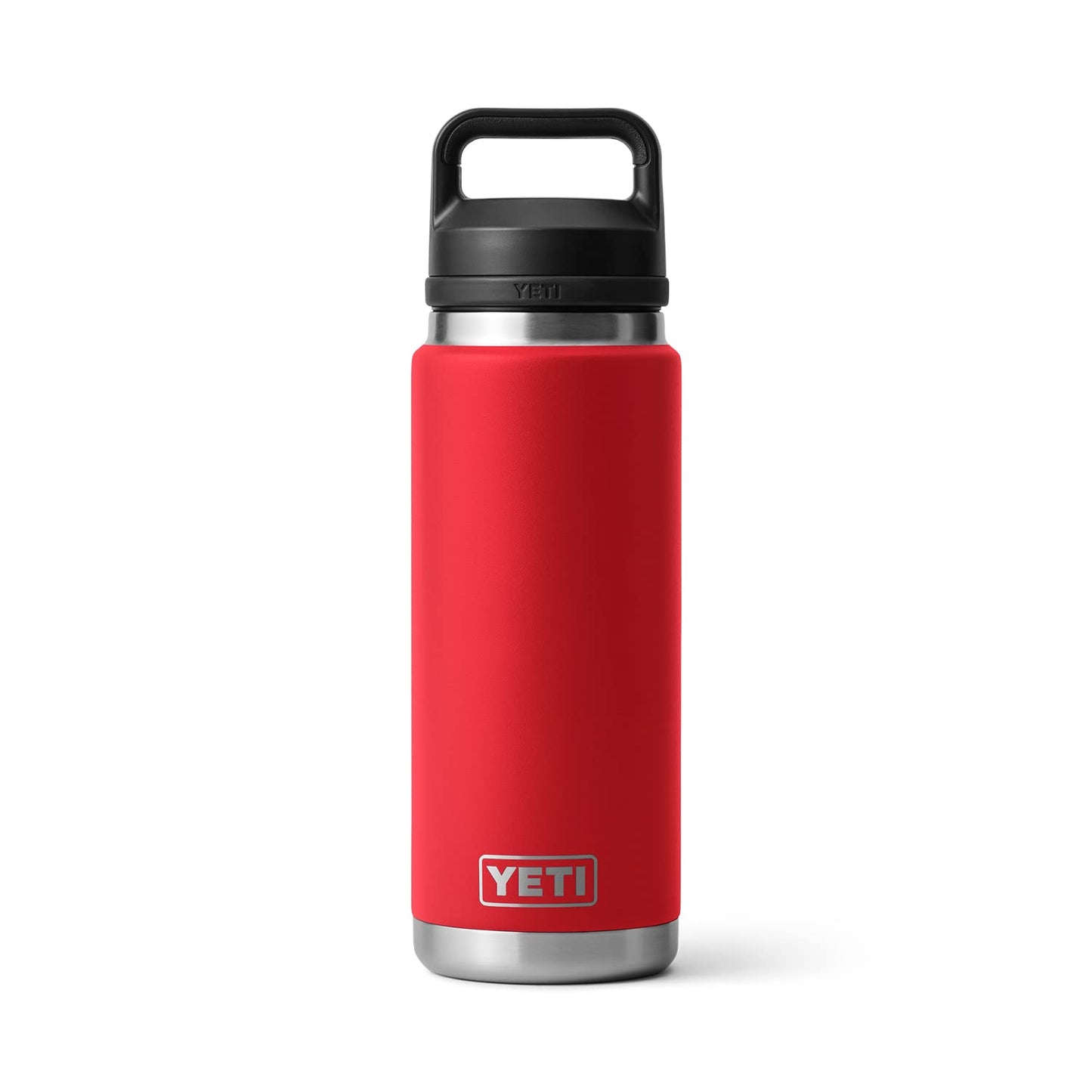YETI Rambler 26 oz Bottle, Leakproof, Vacuum Insulated, Stainless Steel with Chug Cap, Rescue Red