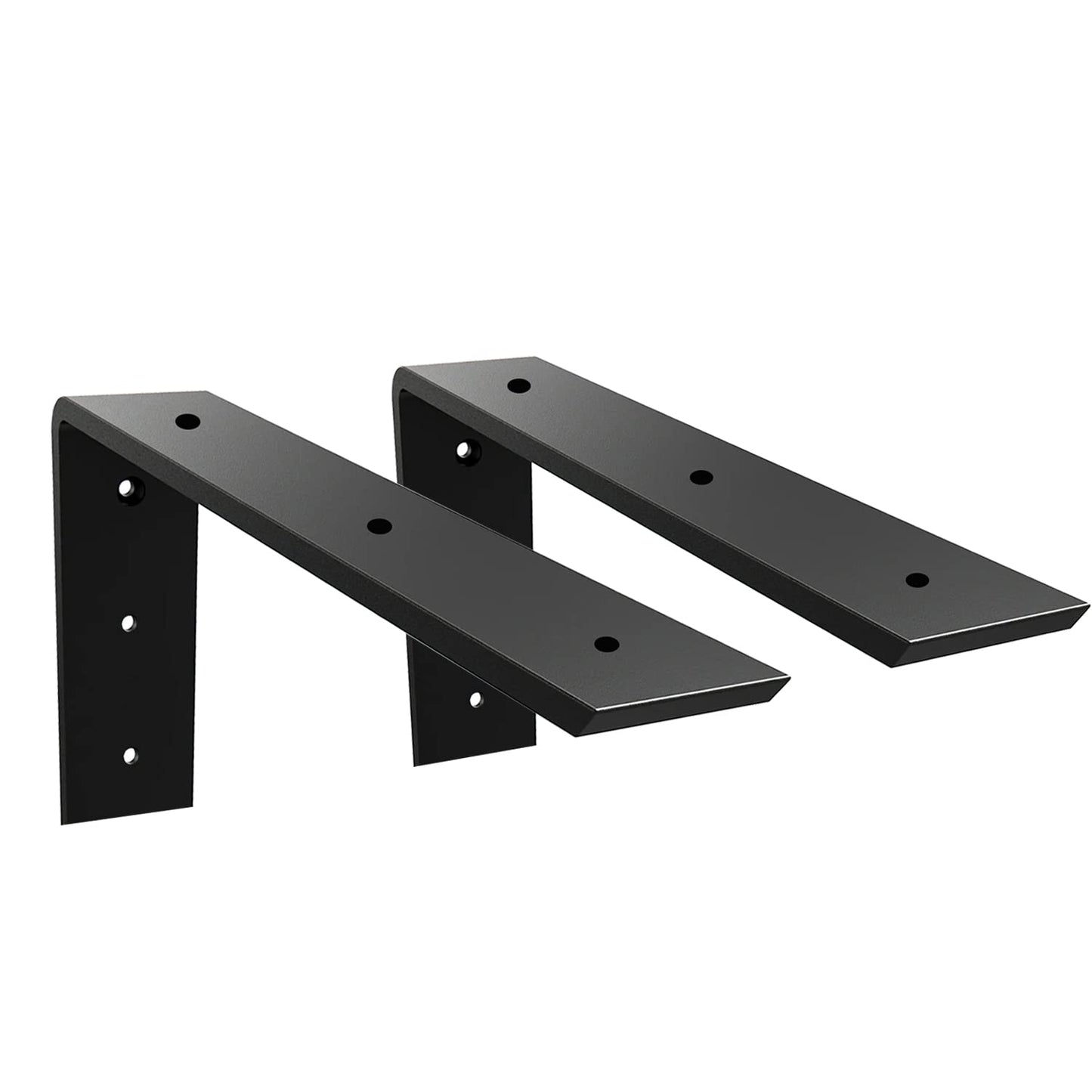 WINKER Countertop Support Bracket 2 Pack Heavy Duty 3/8" Thick Hidden L Shelf Bracket 10" x 6" x 2.5" Metal Corbels for Quartz/Granite/Wood/Concrete/Laminate Countertops, Black