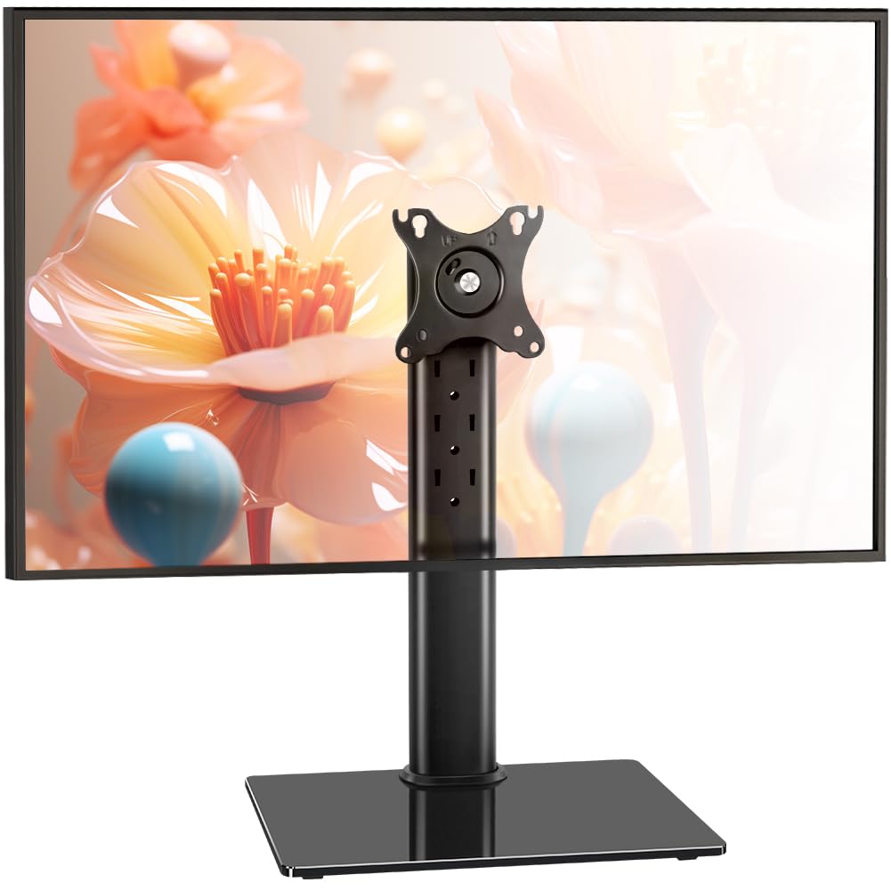 BFTOU Monitor Stand for 13"–32" Screens Swivel Computer Monitor Holder Freestanding 5 Height Adjustable TV Stand VESA 80x80mm/95x95mm Holds up to 77lbs