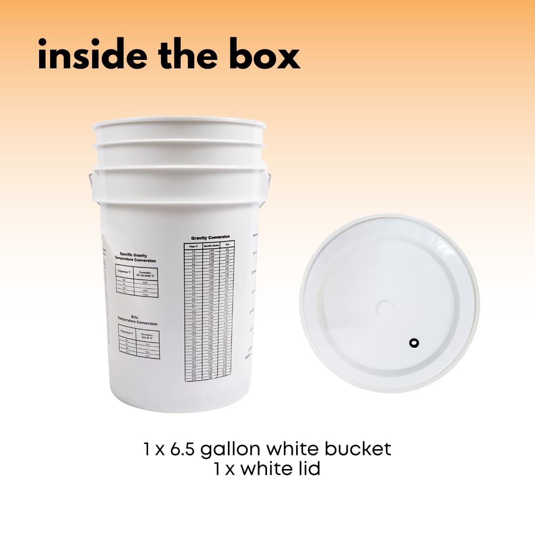 Fasttrack Fermentation Bucket,Home Brewing Wine Fermenter,6.5 Gallon Fermenting Bucket with Lid,100% Food Grade-BPA Free Fermenting Bucket for Your Beer, Wine or Any Other Fermented Beverage