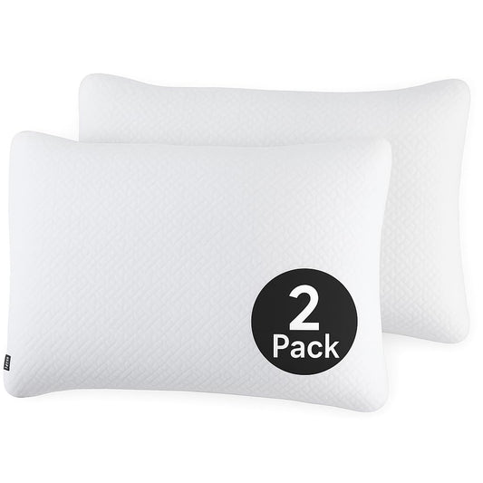 Brookstone TempSense Down Alternative Pillow Set - King Size Bed Pillows for Adults, Comfortable and Supportive Bedroom Pillows for Bed, Ideal for All Sleep Positions - 2 Pack, White