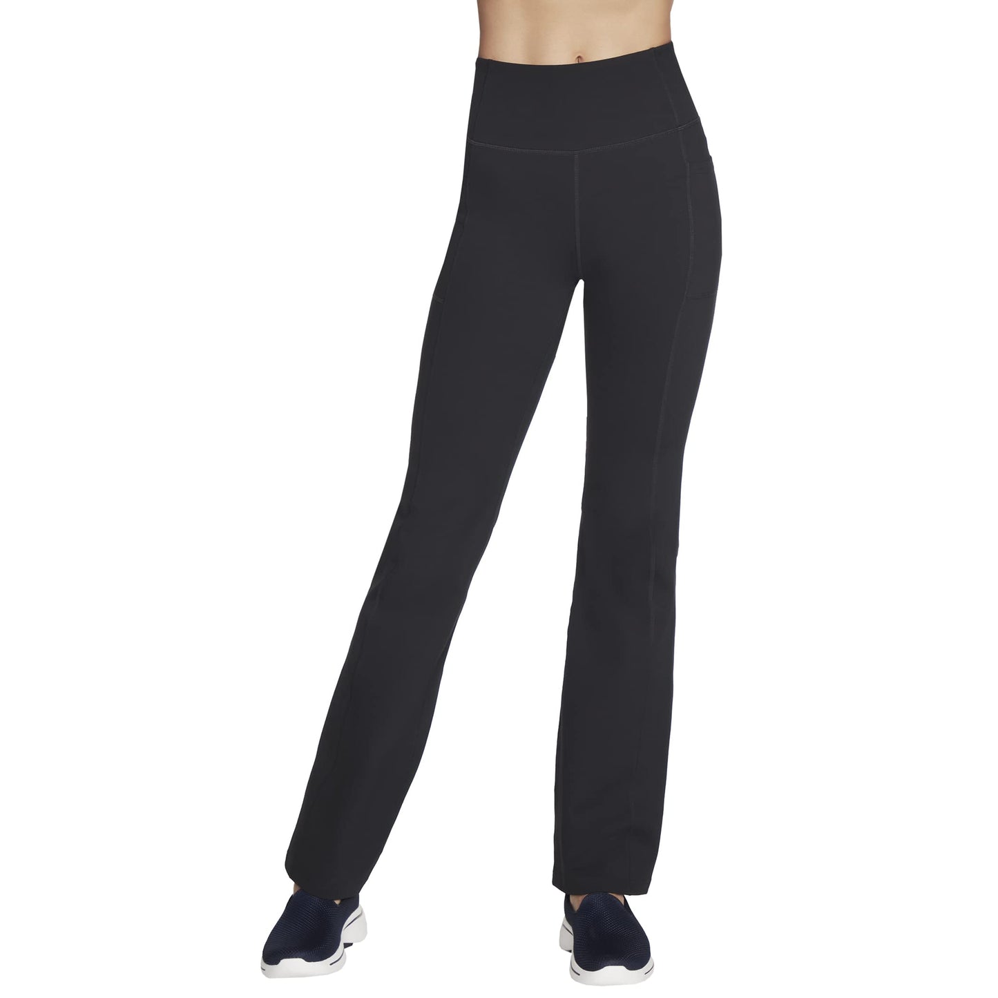 Skechers Womens Go Walk High Waisted Evolution Flare Pant, Bold Black, Large