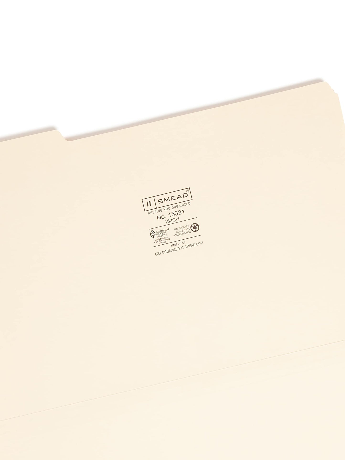 Smead File Folder, Legal Size, 1/3 Cut Tab First Position, Manila, 100 Per Box (15331)
