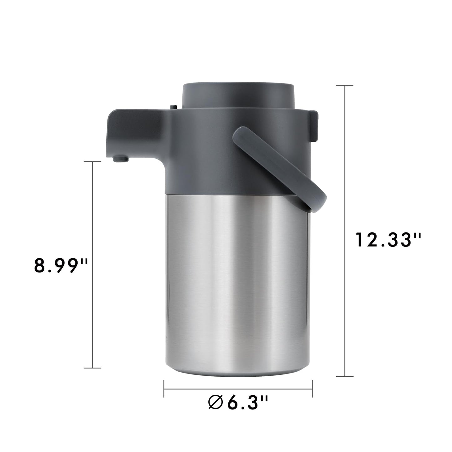 Airpot Coffee Dispenser with Pump - Thermal Coffee Carafes for Keeping Hot - Beverage Dispenser - 102oz/3L - Stainless Steel Insulated Coffee Thermos Carafe