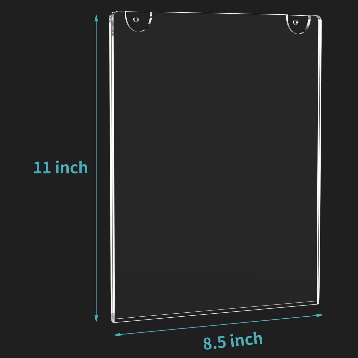 8.5x11 Acrylic Sign Holder Wall Mount with Mounting Screws or 3M Tape, Wall Door Hanging Landscape Clear Plastic Display Holder for Signs,Menus,Documents,Pictures(6 Pack)