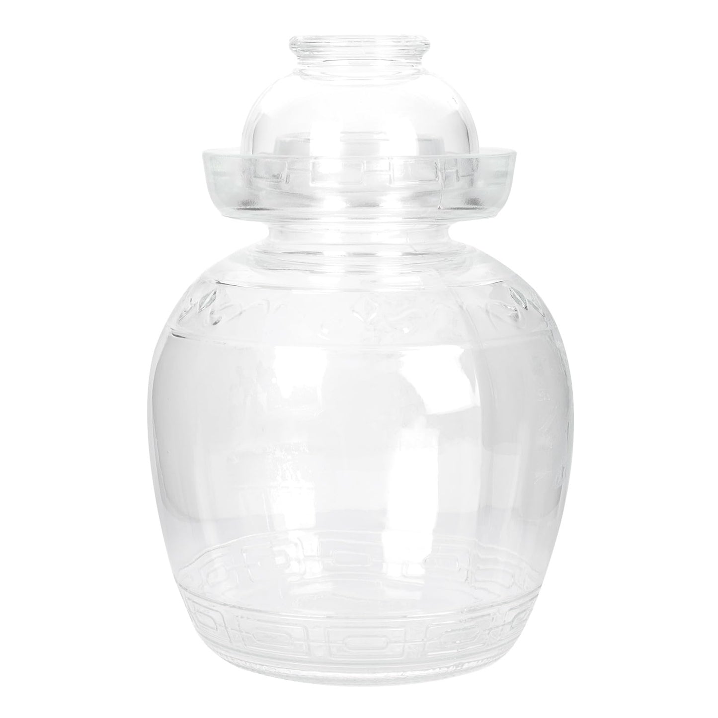 YARNOW Transparent Glass Fermenting Jar - 88 Oz Chinese Pickle Jar with Water Seal Airlock Lid for Home Use, Ideal for Kimchi, Sauerkraut, and Preserves