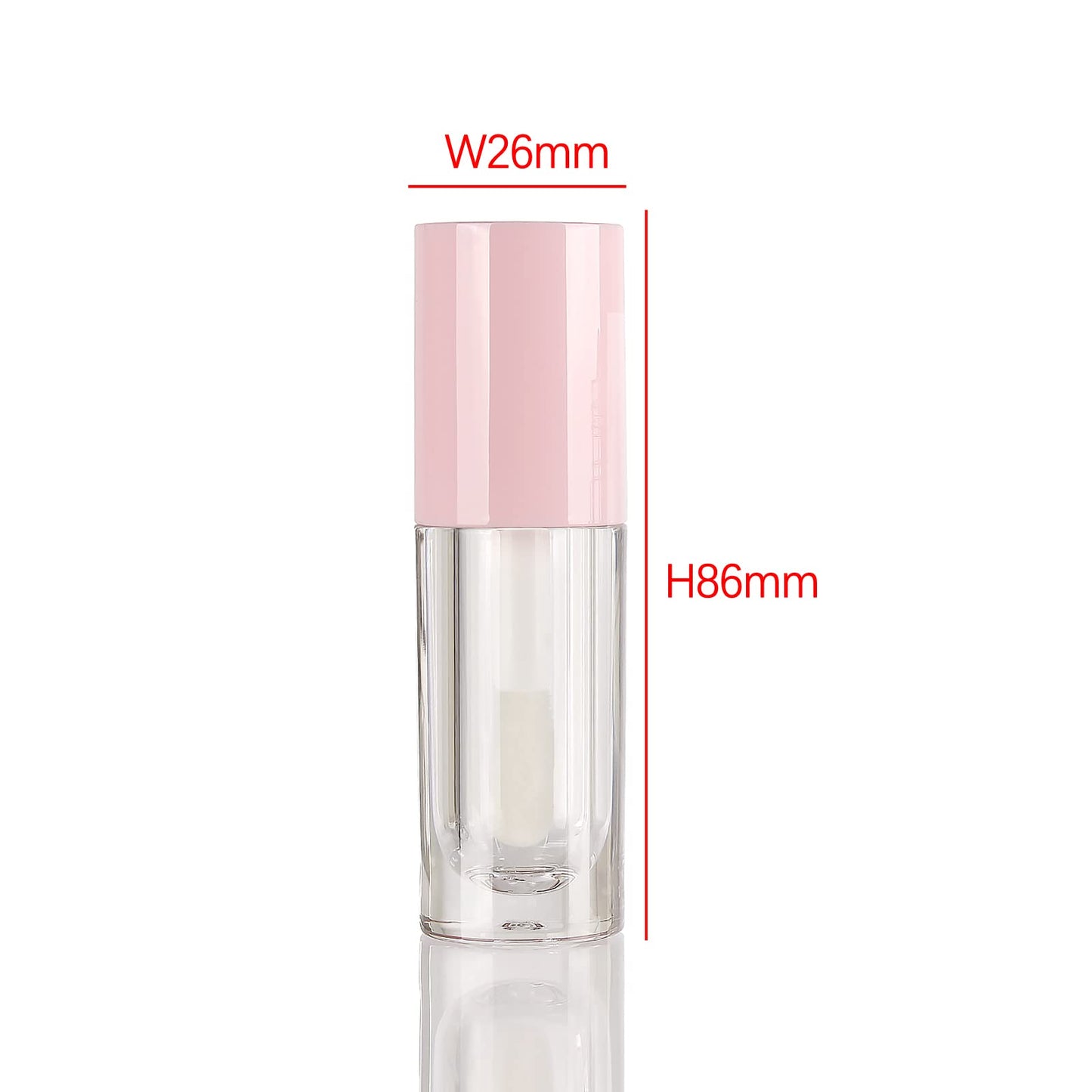 COSIDEA 50pcs Empty Pink 6ml big doe foot wand lip gloss tubes Round Chunky lipgloss tubes containers wholesale with thick large wand