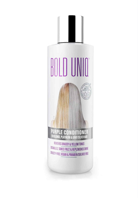 Purple Conditioner for Blonde, Platinum & Gray/Silver Hair. Reduce Brassy Yellow Tones. Toner for Bleached & Highlighted Hair - Moisturises - Cruelty Free, No Parabens or Sulfates - 237 ml