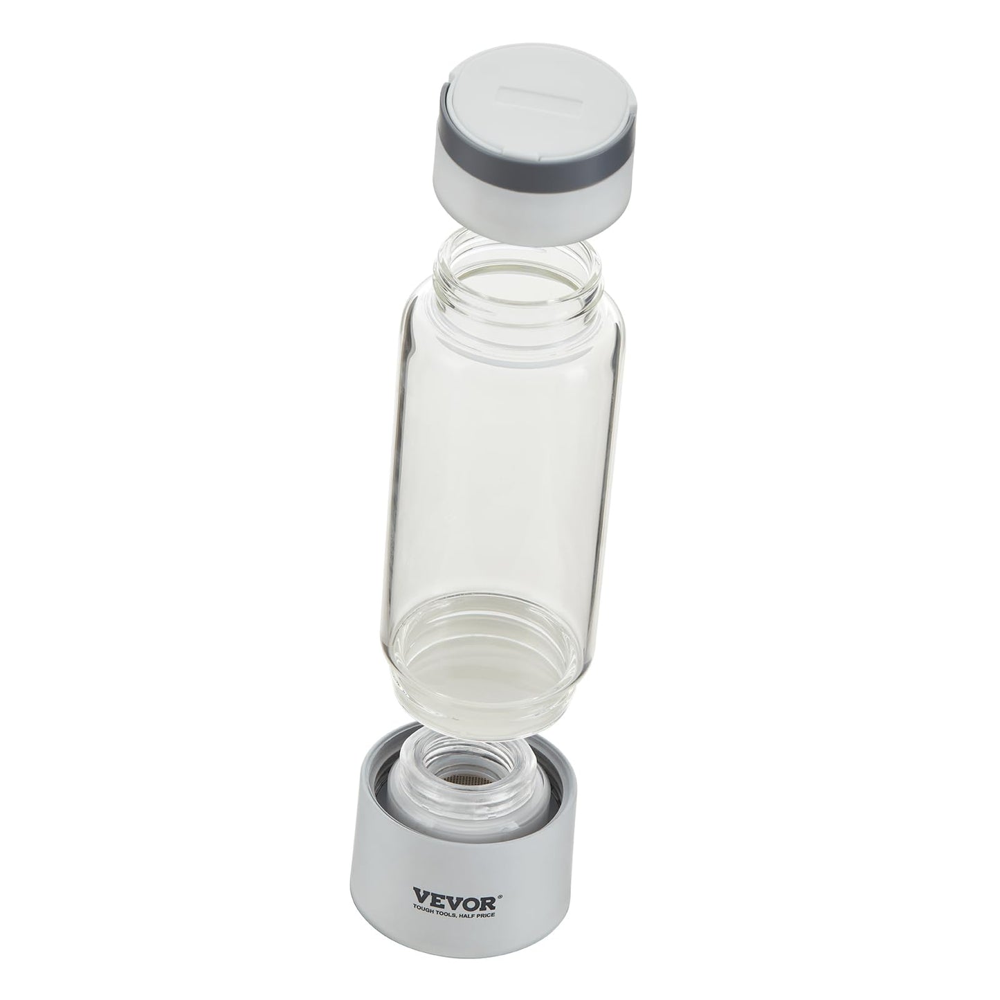 VEVOR Hydrogen Water Bottle Generator, 380 ml / 13.4 oz Capacity Portable Hydrogen Water Maker, SPE Technology Hydrogen Rich Water Ionizer Machine with Nasal Inhalation Tube and Self-Cleaning