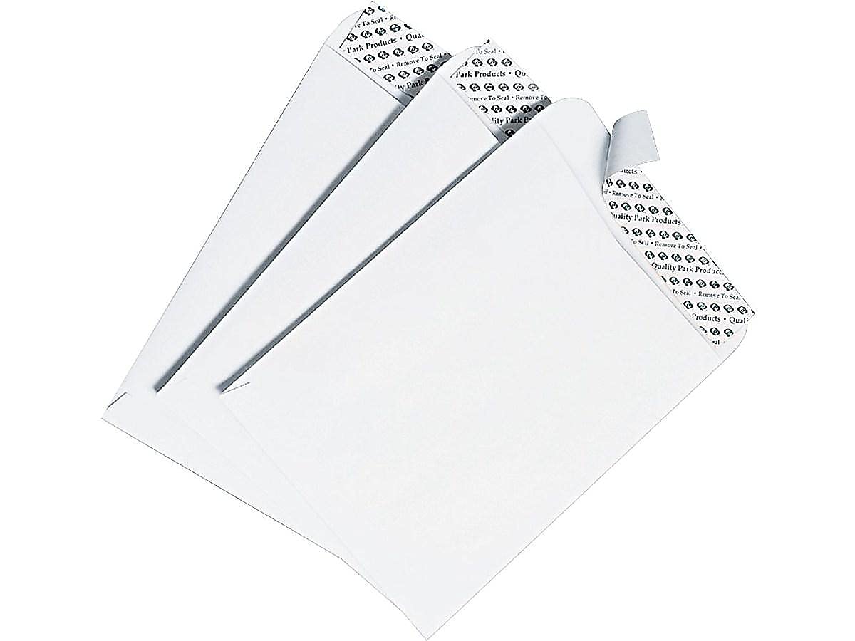 Quality Park 44682 Quality Park Redi-Strip Catalog Envelopes, 9-1/2x12-1/2, 28lb, White, 100/Box