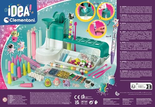 Clementoni - Idea - L'Atelier des Stylos - Coffret Créatif - Ensemble d'Artisanat pour Créer Accessoires Pesonalisés - Jeu Éducatif - À partir de 6 Ans - Français - 52769