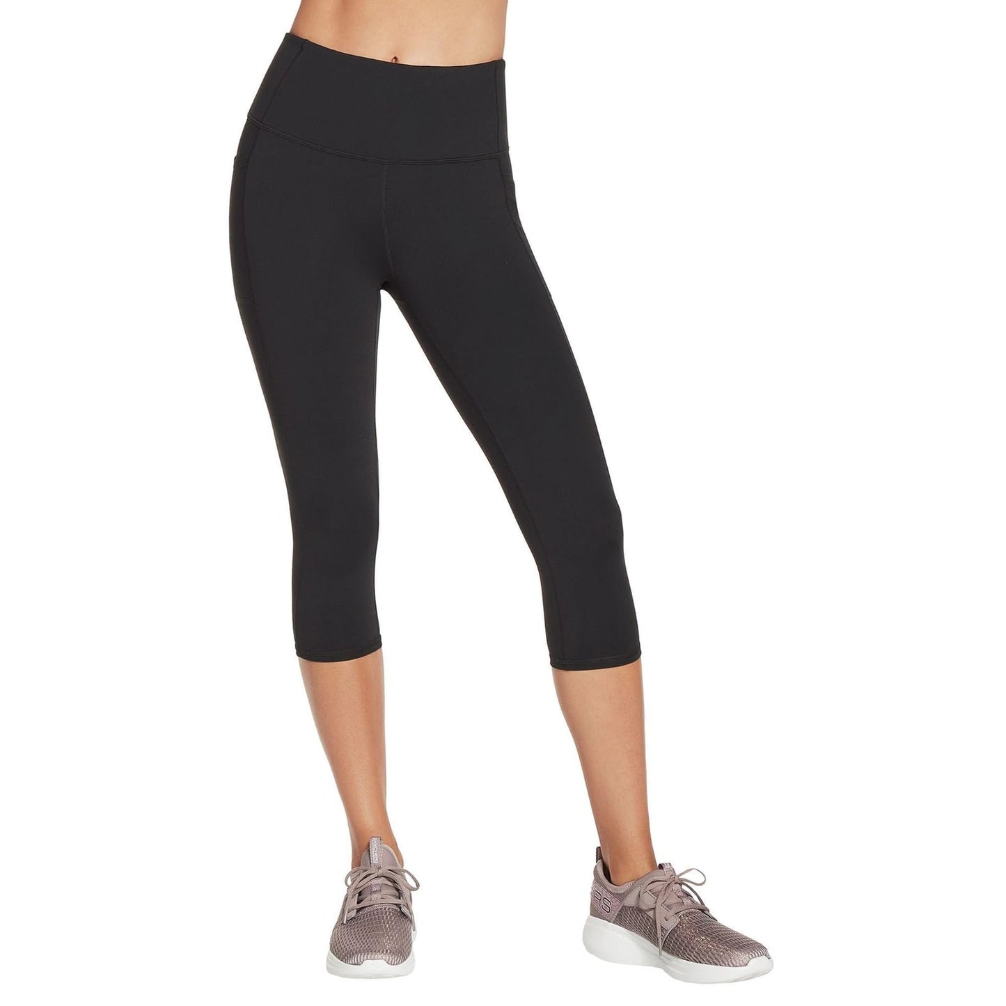 Skechers Womens Go Walk High Waisted Capri Legging, Bold Black, Large