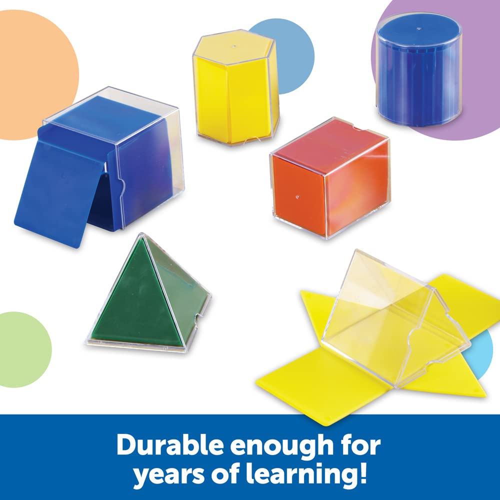 Learning Resources Folding Geometric Shapes, Geometry Accessories, Teacher Aids, Math Helper, 16-Piece Set, Ages 7+, Multi-color