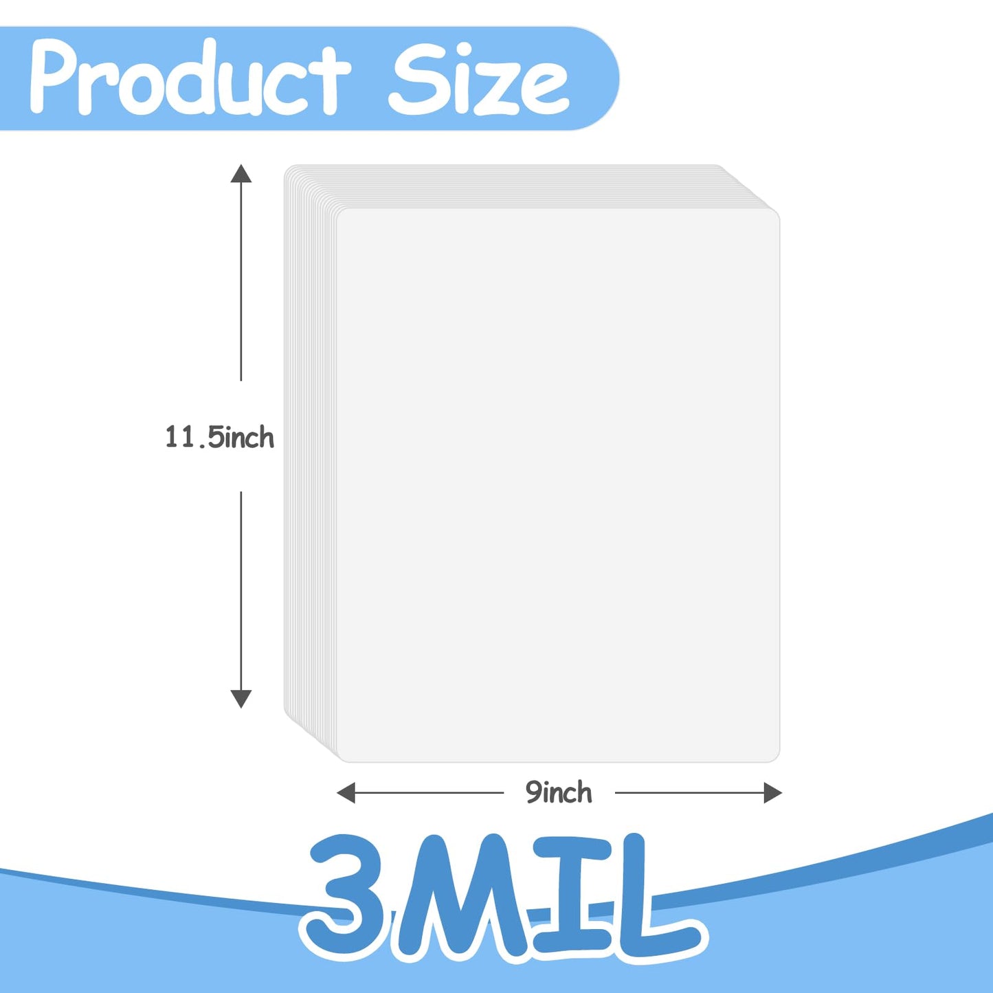 InpourPack 3 Mil Laminating Sheet, Clear Thermal Laminating Pouches Letter Size Plastic Laminator Sheets 9 x 11.5 Inch (3 mil / 500 pcs)