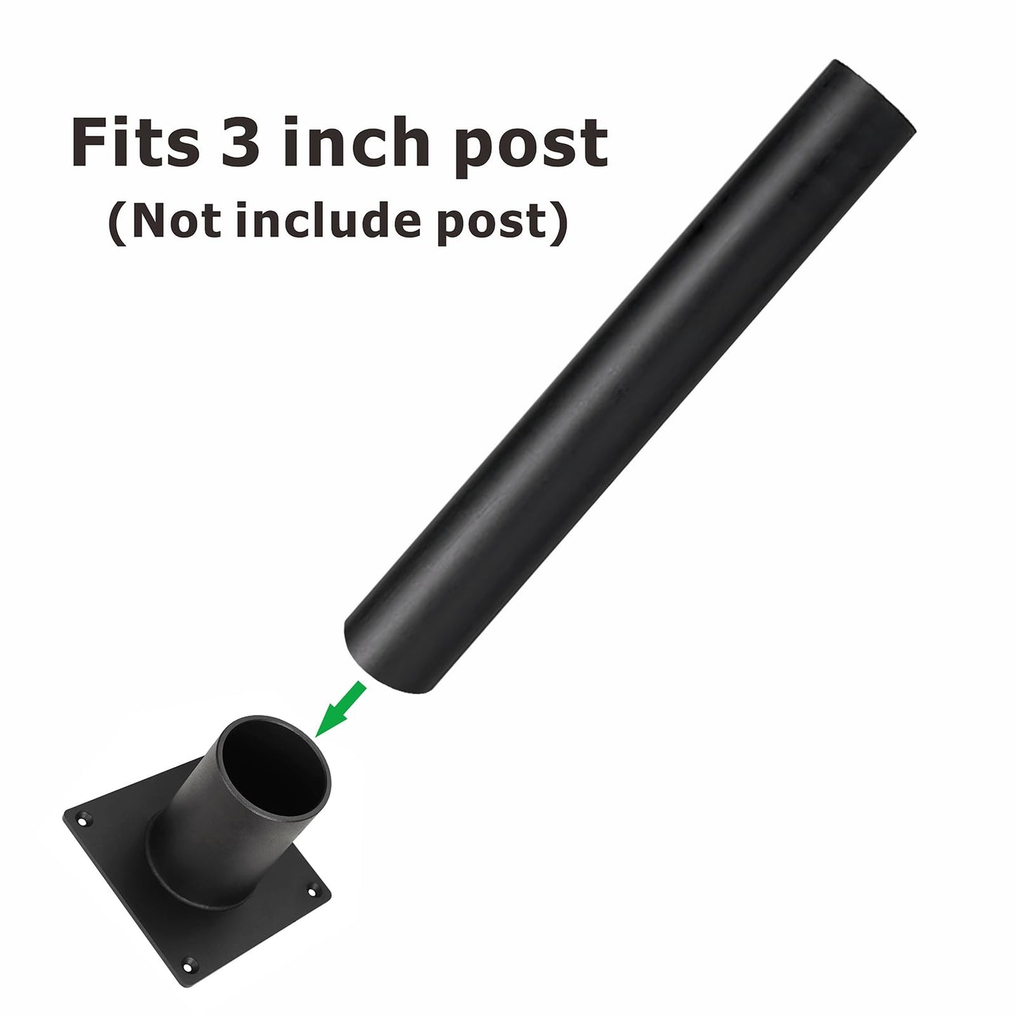 Heavy Duty Pier Mount Adapter for 3" Surface Mount Post, Mounting Hardware Included