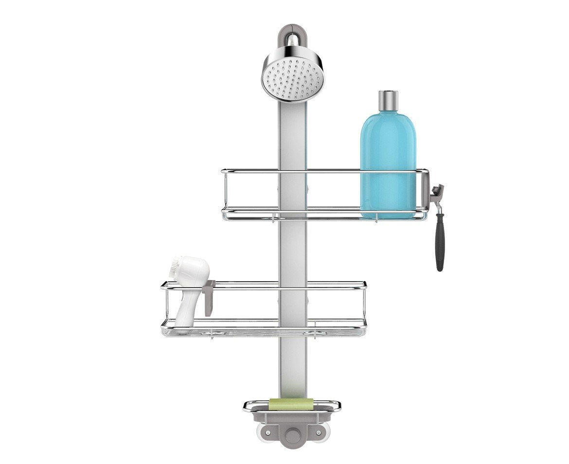 simplehuman Medium Adjustable Shower Caddy, Stainless Steel and Anodized Aluminum