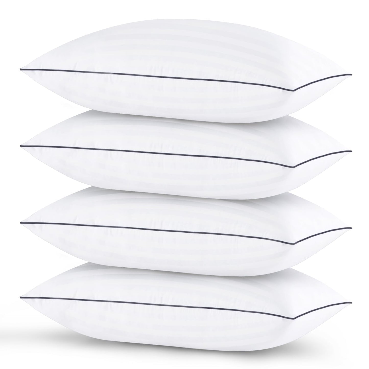 Pillows Standard Size Set of 4 - Bed Pillows for Sleeping 4 Pack, Cooling Supportive Hotel Pillows with Premium Soft Down Alternative Fill for Side Stomach and Back Sleepers