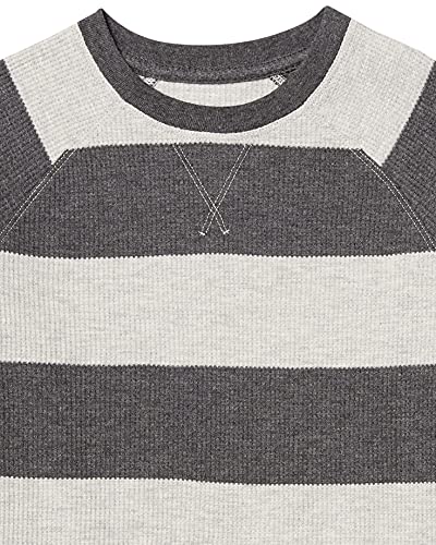 Amazon Essentials Boys' Long-Sleeve Knit Thermal T-Shirt, Pack of 3, Grey Rugby Stripe/Mustard Yellow/Rust, XX-Large