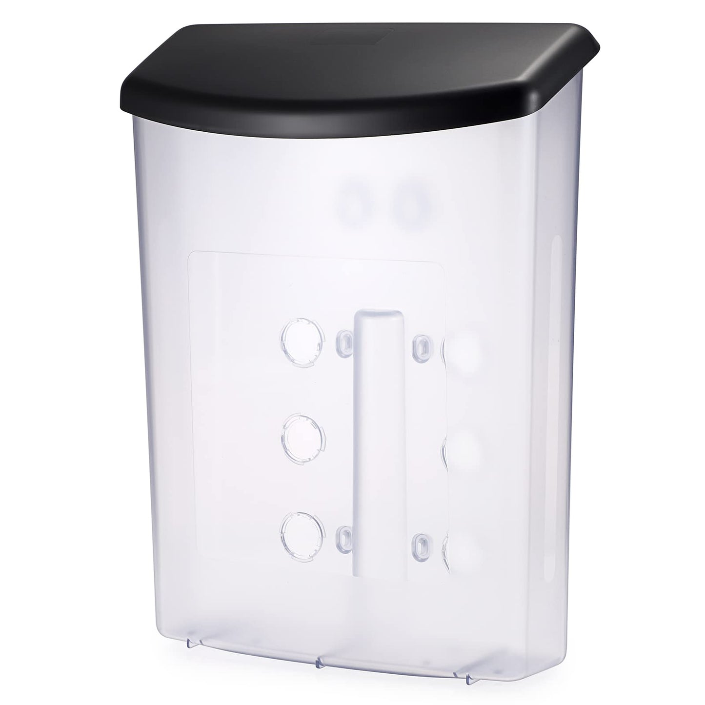JuxYes Outdoor Literature Display Box with Black lid, Wall Mount Postcard Holder Brochure Holder, Clear Outdoor Document Holder 9.1 * 2.9 * 13.2 inches