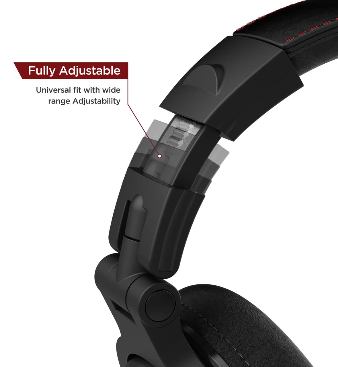 Thore Over Ear iPhone Headphones with Lightning Connector (Apple MFi Certified) - Closed Back Studio DJ Monitor Earphones (50mm Neodymium Drivers) (V200 Black/Red)