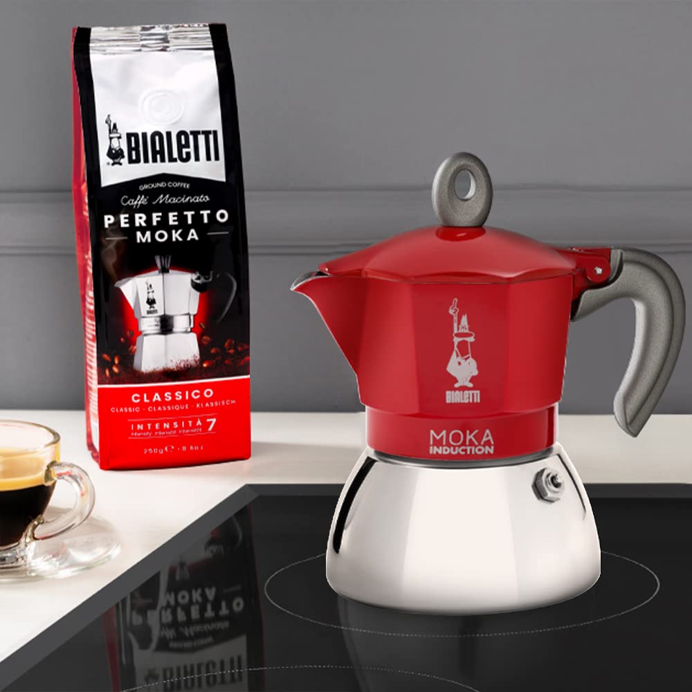 Bialetti Moka Induction 6-Cup, Red