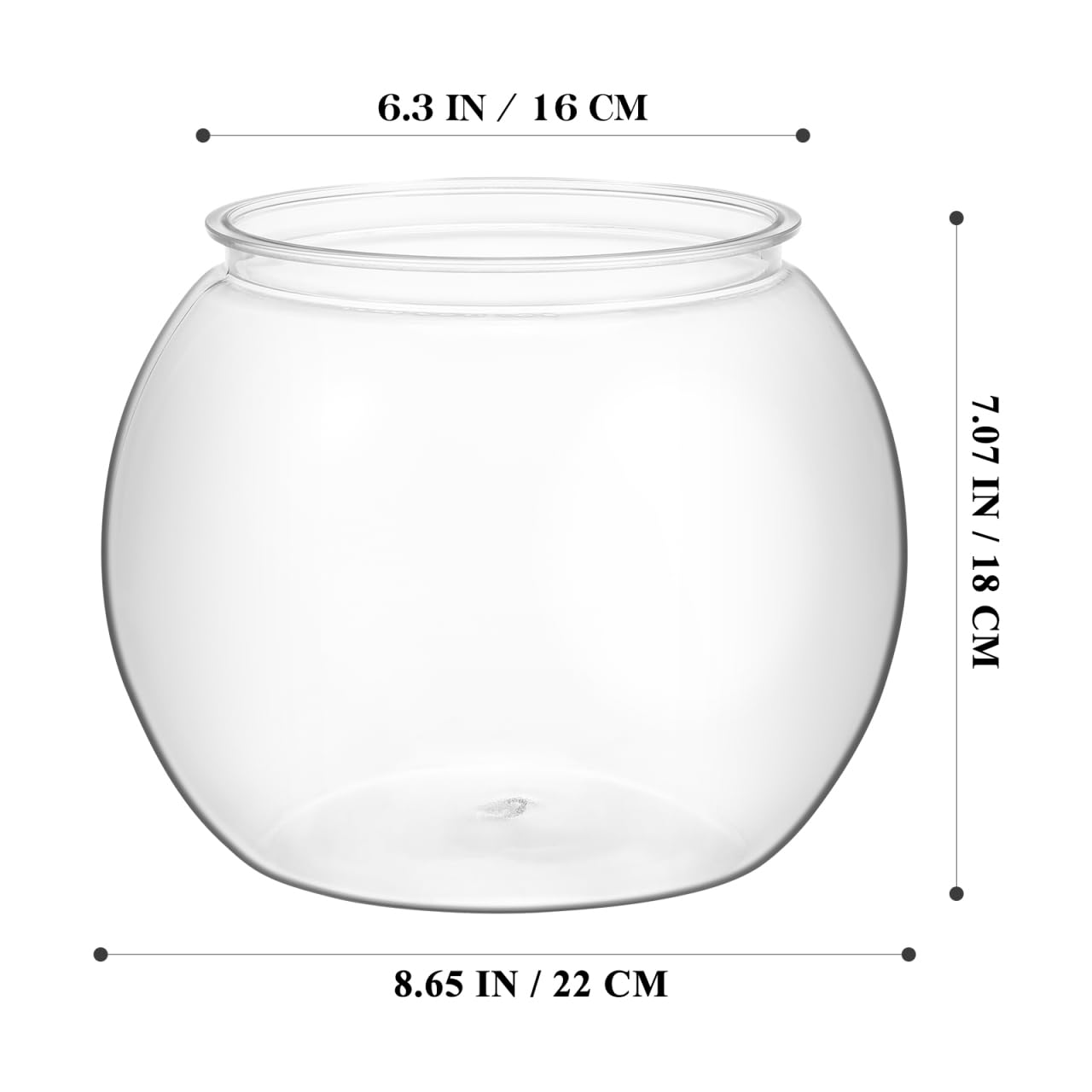 POPETPOP Plastic Fish Bowls Round Large Clear Plastic Fishbowl Vase Pot Goldfish Bowl for Wedding Party Event Christmas Holiday Home Decor 8.67 x 6.89 Inches
