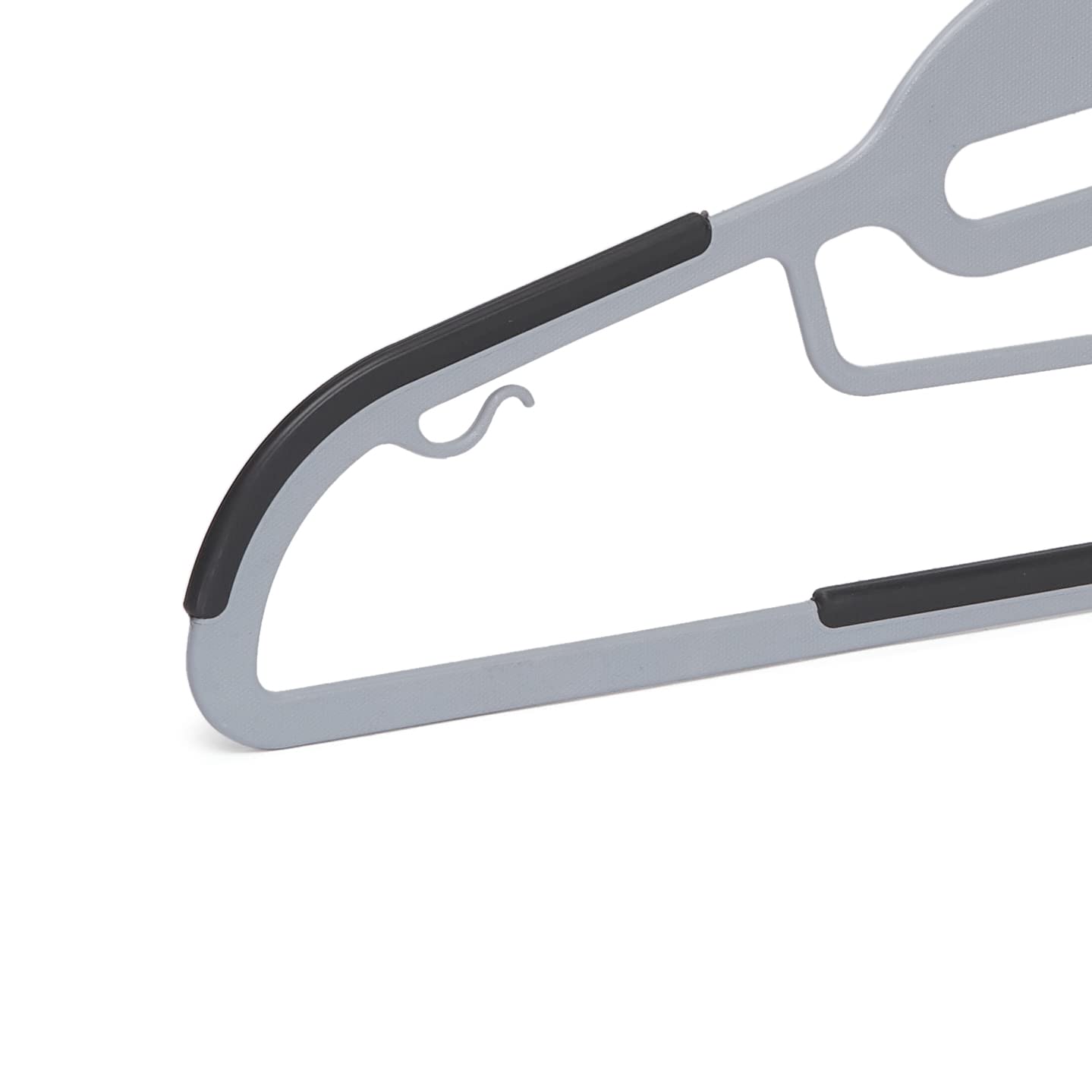 Amazon Basics Rubber Coated Plastic Hangers, Pack of 50, Gray