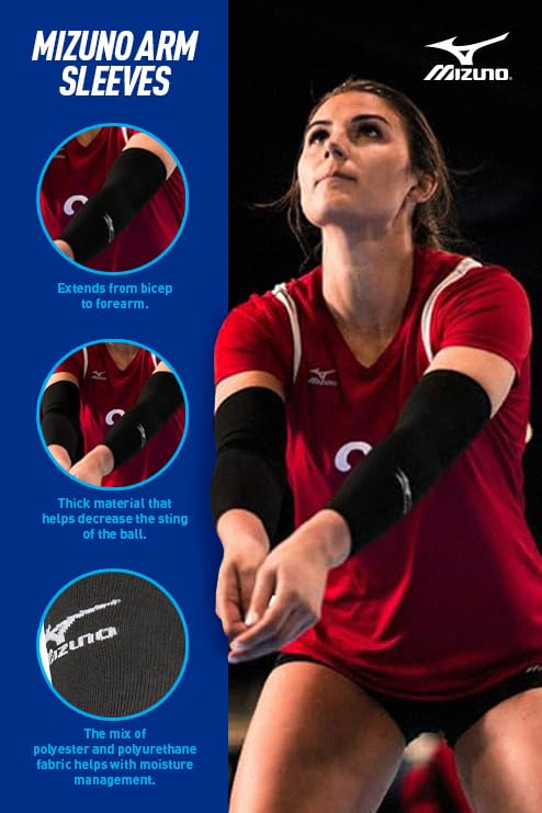 Mizuno Arm Sleeves, White, OSFM