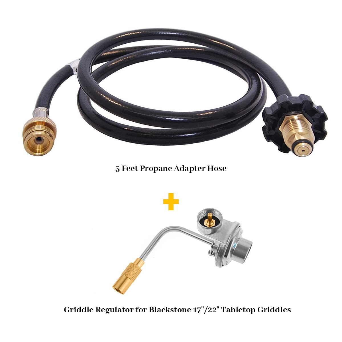 5 Feet Propane Adapter Hose and Griddles Regulator for Blackstone 17 Inch and 22 Inch Tabletop Griddle, Pit Boss PB336GS Griddle