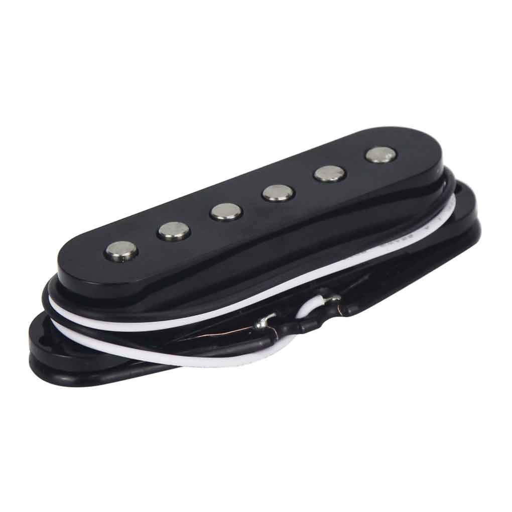 FLEOR Alnico 5 Single Coil Pickups Flat Pole Guitar Neck/Middle/Bridge Pickup Set Black