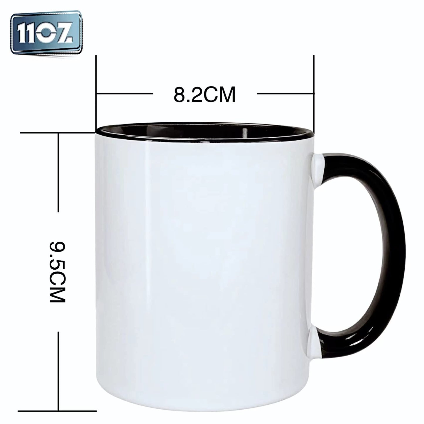 DSRTE Sublimation Blanks Mugs 11oz,Set of 12 Sublimation Blanks Coffee Mugs Ceramic Mugs with Black Handle and Inner