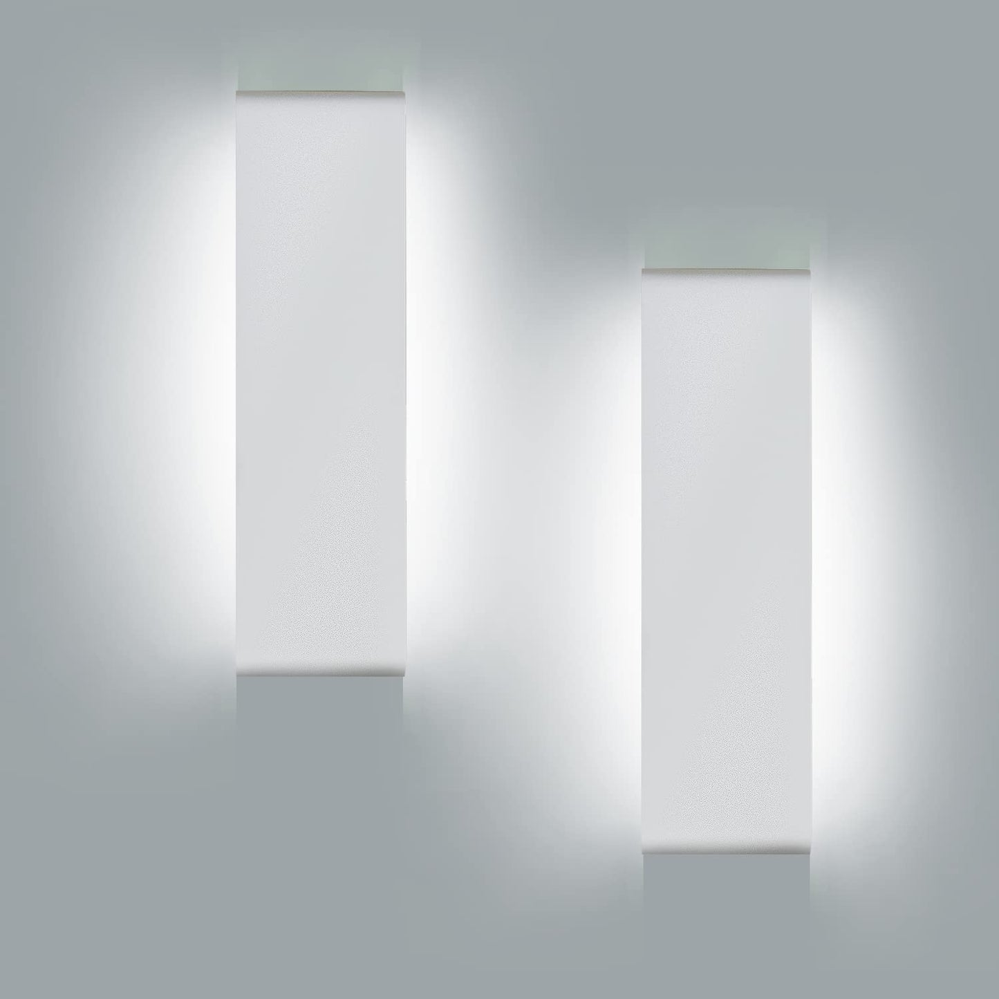 KICAAO 15.7in White Modern Wall Sconce 2-Pack, Indoor Vanity Light Up and Down LED Vanity Light for Bathroom Wall Lighting Fixtures (White Light 5000K)