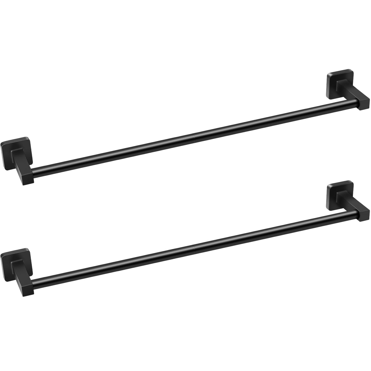 DEGULAS Bath Towel Bar, 24 Inch Matte Black Stainless Steel Towel Racks, Sturdy Wall Mounted Bath Towel Holder for Bathroom,Kitchen, 2 Pack Towel Bars