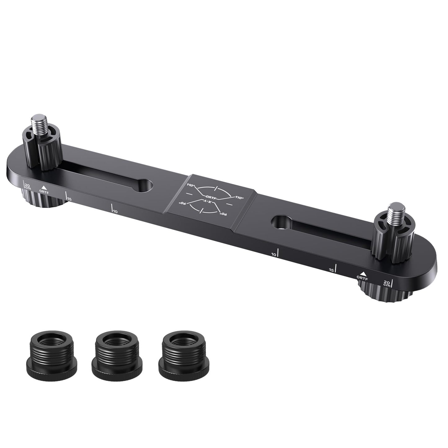 Stereo Mic Bar, Adjustable Dual Microphone Mount Bar,Universal Double Mic Holder for Stand,Precision Stereo Spacing Mic Bar for Podcast,Live Streaming,Studio Recording,Fit 3/8"&5/8" Threaded Mic Stand