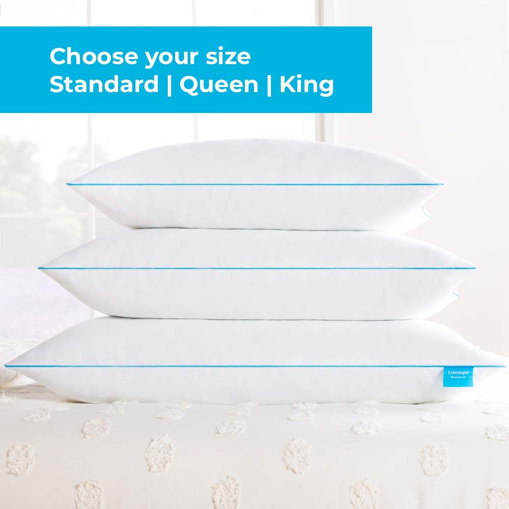 Linenspa 2 Pack Shredded Memory Foam Pillows - Moldable, Fluffable, Customizable - Universally Comfortable - King, White