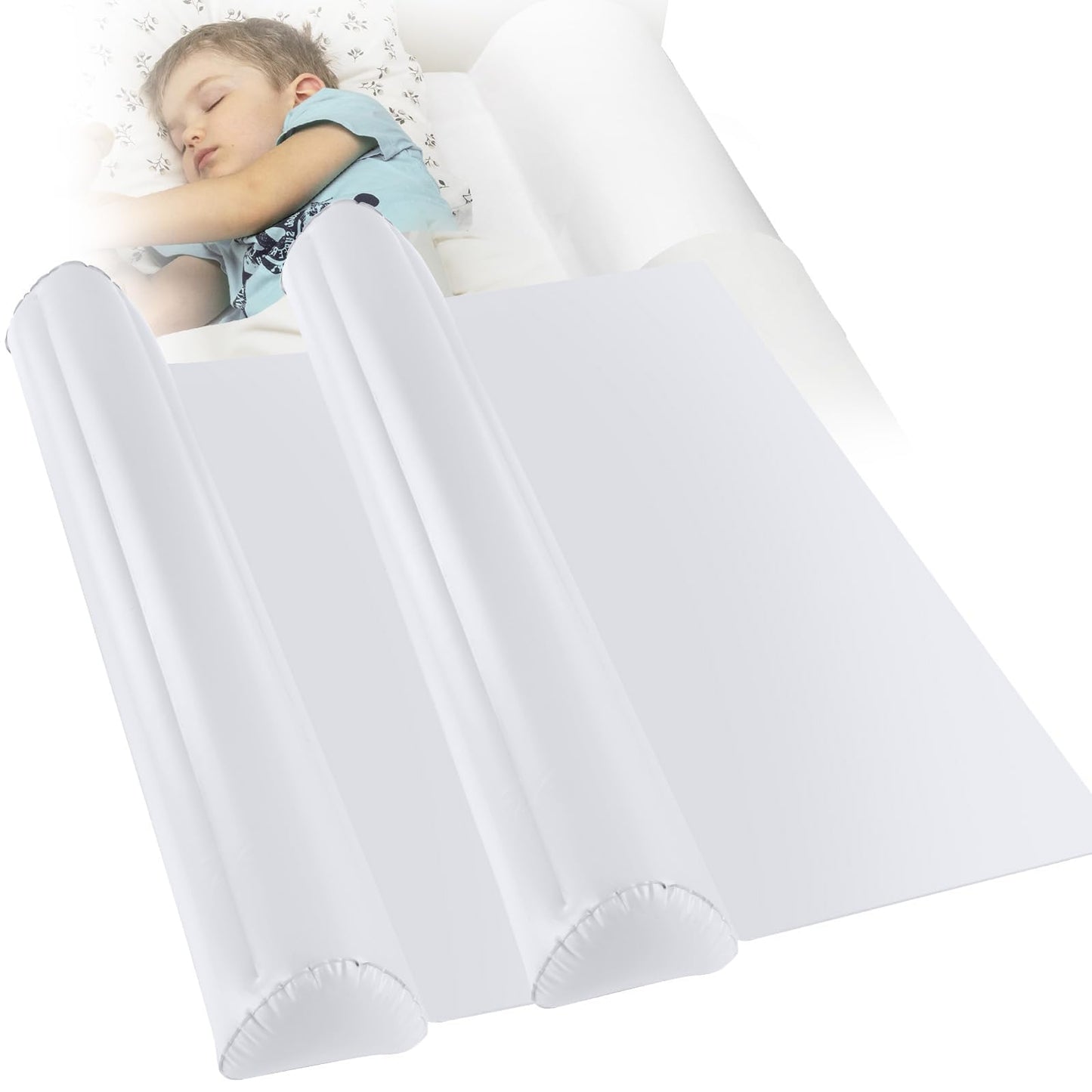 Lilian&Gema 2-Pack Inflatable Bed Rails for Toddlers, Safe & Portable Toddler Bed Bumper Guard, Blow up Bed Rails for Twin, Full, Queen, King Size Beds, Bed Guard for Travel or Home