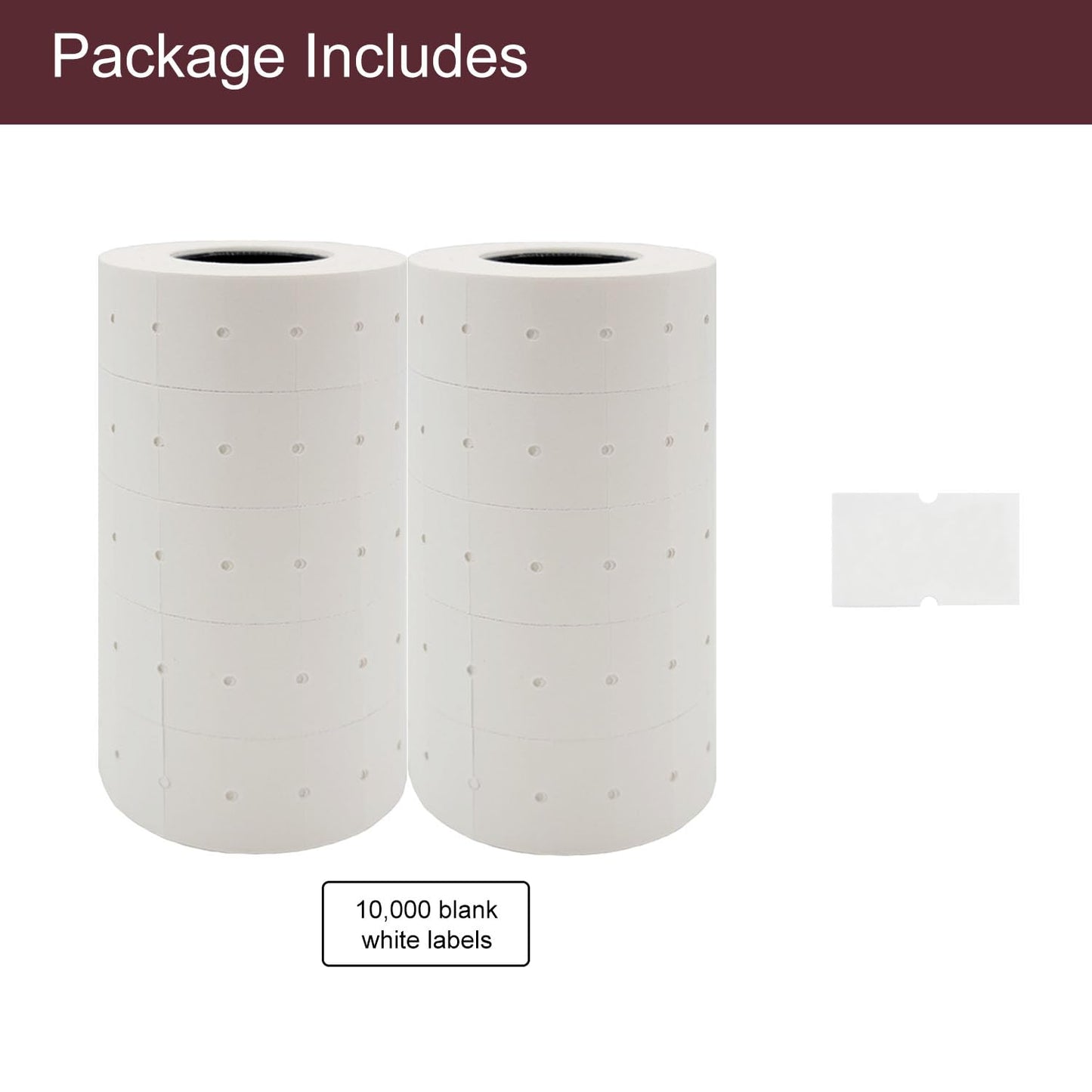 Motex 1 Line Labels - 10,000 White Blank Price and Date Gun Labels, Fits Perco 1 Line Price and Date Guns and MX-5500