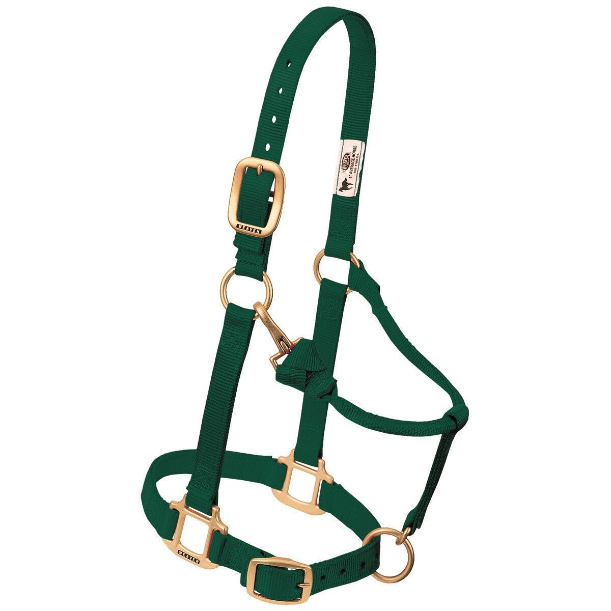 Weaver Leather Original Adjustable Nylon Horse Halter, Weanling/Pony, Hunter Green