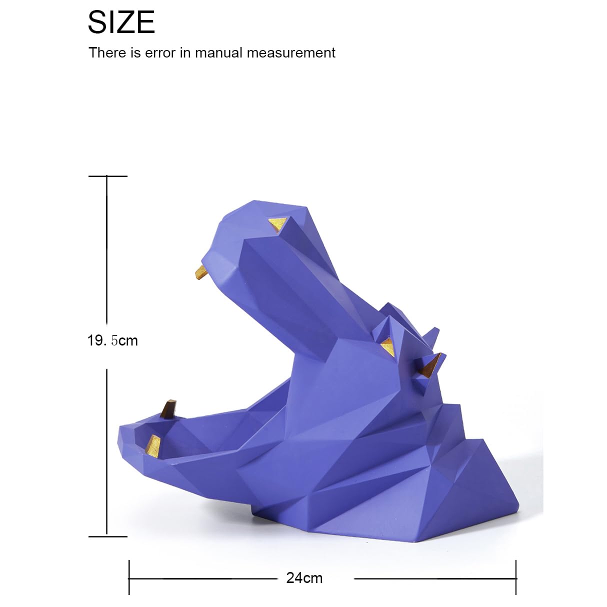 HAUCOZE Hippo Candy Dish Cookie Jar Storage Statue Modern Home Decor Sculpture Table Centerpiece Gift for Living Room Purple 20cm