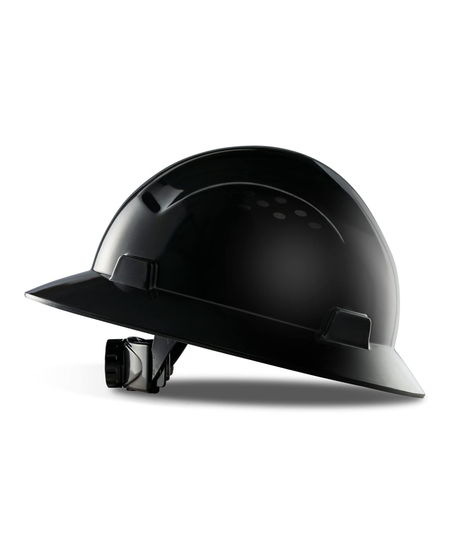 PACIFIC PPE Full Brim Hard Hat, OSHA Construction Safety Helmet Certified to ANSI Z89, 4 Point Adjustable Ratchet Suspension, Class E, G & C, Black