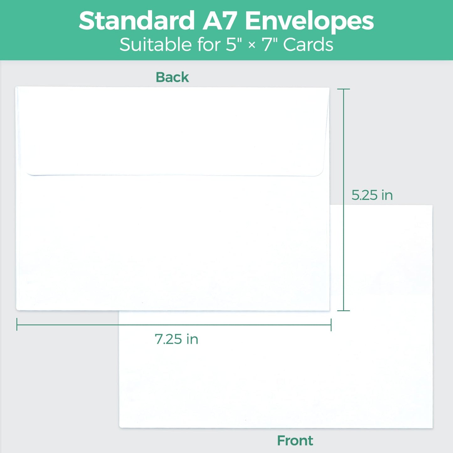 Ohuhu A7 Printable White Envelopes, 5X7 Inch 500 Pack White Envelopes - Quick Self Seal, Printable Envelopes for 5x7 Cards, Perfect for Weddings, Invitations, Photos, Graduation, Baby Shower