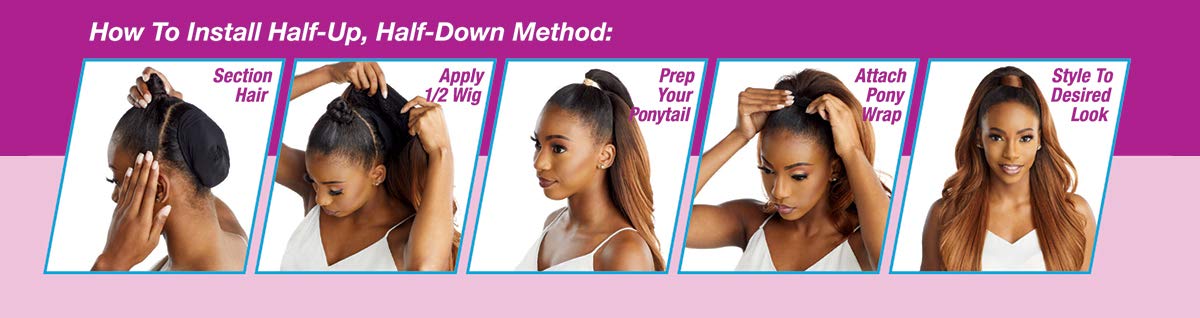 Sensationnel Instant Up & Down Pony Wrap Half Wig - UD002 (1B Off Black)