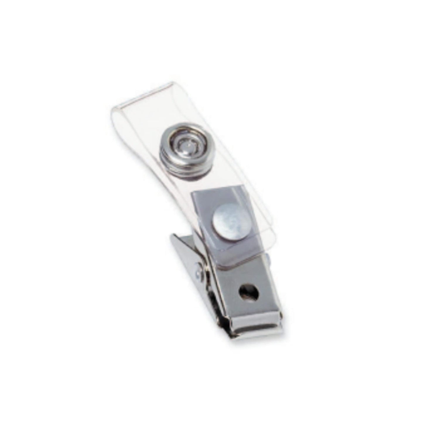 GBC 1122897 I.D. Badge Clips with Mylar Strap, Snaps on ID Badge Holder, Clips to Clothing, 100/box