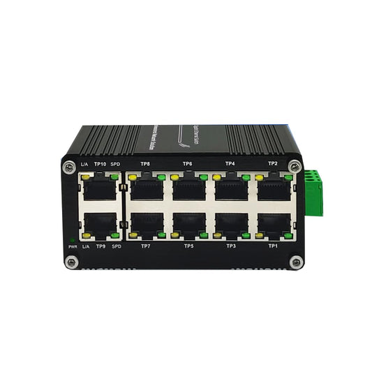 10-Port Gigabit Ethernet Switch - Industrial-Grade Unmanaged Network Hub with Din-Rail or Wall Mount, Full Duplex Desktop,Fast Connection,Plug and Play, Rugged Metal Case, Wide Temperature Range