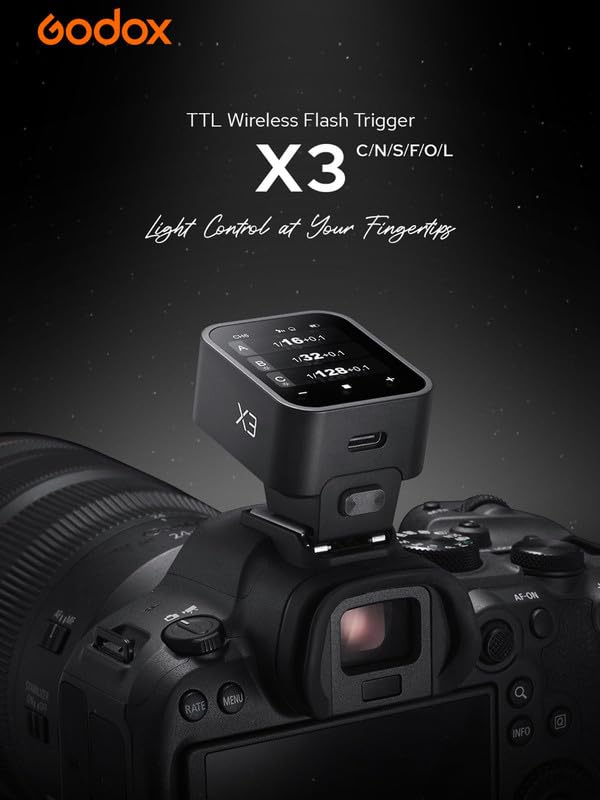 Godox X3S X3 S X3-S TTL Wireless Flash Trigger for Sony Camera, OLED Touchscreen Flash Transmitter,Built-in Lithium Battery Support Quick Charge(Godox Xpro-S/XProII-S Upgrade Version)