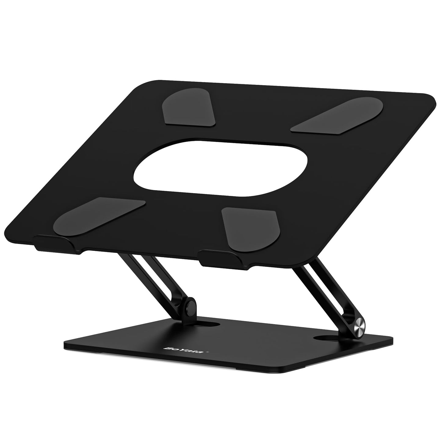 Laptop Stand, Boyata Laptop Holder, Multi-Angle Stand with Heat-Vent to Elevate Laptop, Adjustable Notebook Stand for Laptop up to 17", Compatible for MacBook Pro/Air, Surface Laptop and so on-Black