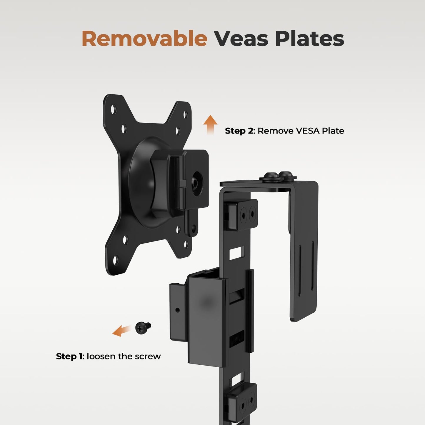 JOY Worker Cubicle Monitor Mount - Height Adjustable Hanging Mount, 13"-34" Cubicle Monitor Hanger, VESA 75*75/100*100mm, Clamp Hook Top Holds Up to 17.6 lbs, Black
