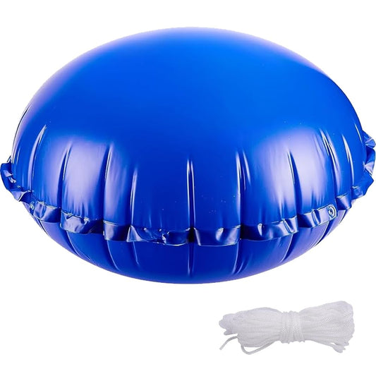 4 pcs 4 * 4 Ft Pool Pillows for Above Ground Pools Round Pool Pillow for Winter Winterizing Closing Air Pillow Cold Resistant 0.3mm Thick with 4 pcs 49Ft Ropes for Supporting Pool Covers