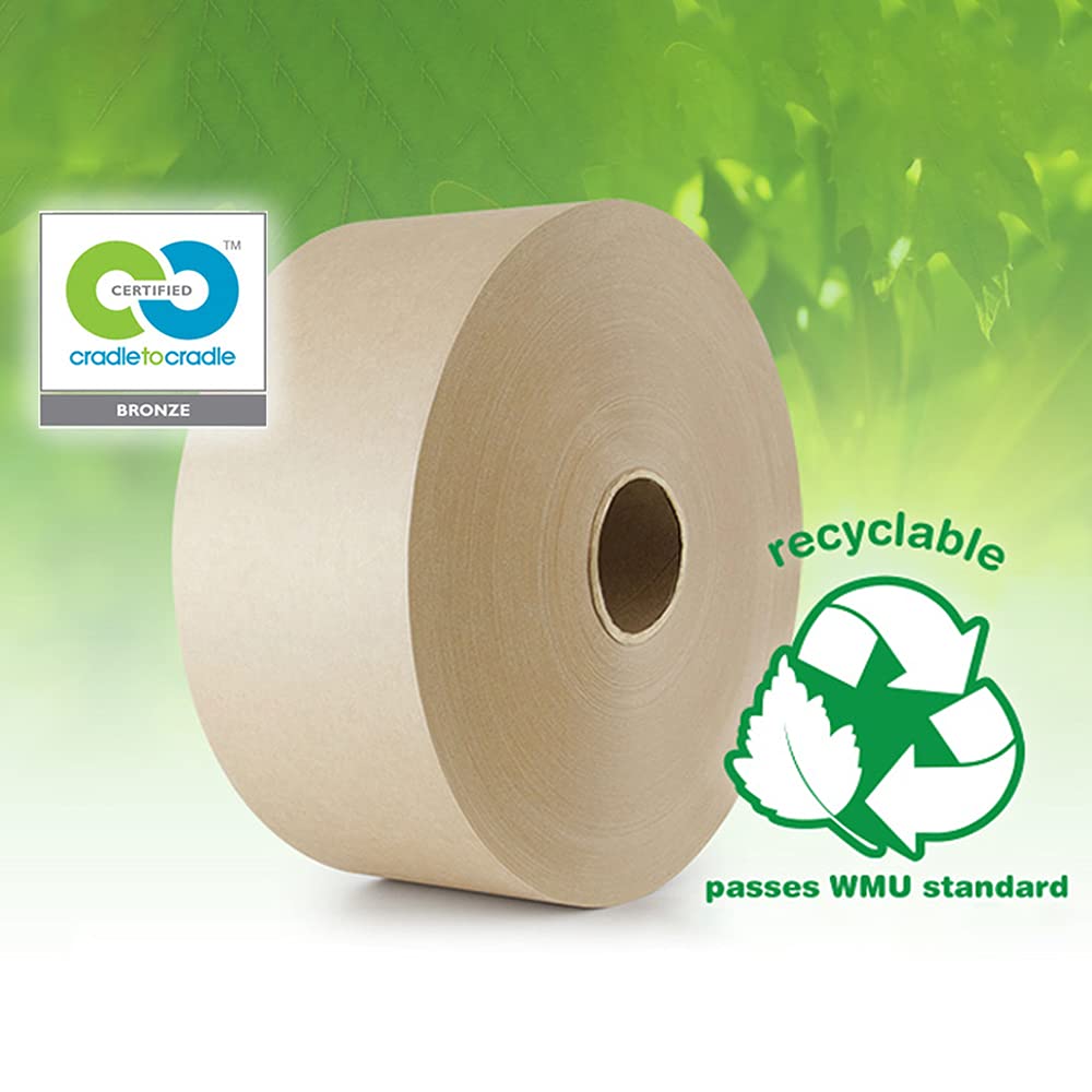 CURBY IPG Water-Activated Tape, 2.83" x 100M Refill Roll (4-Pack), Tan (CBIWAT)
